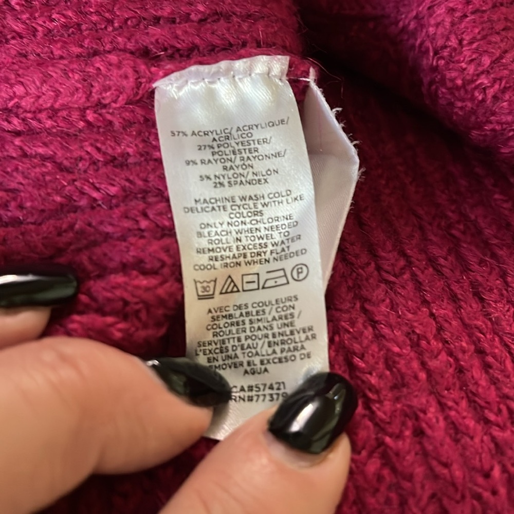 Ann Taylor Raspberry V-Neck Sweater - Picture 8 of 8